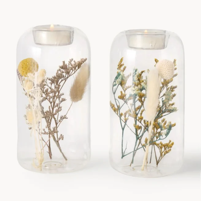 Conjunto de velas com flores secas Eleonora, 2 uni.