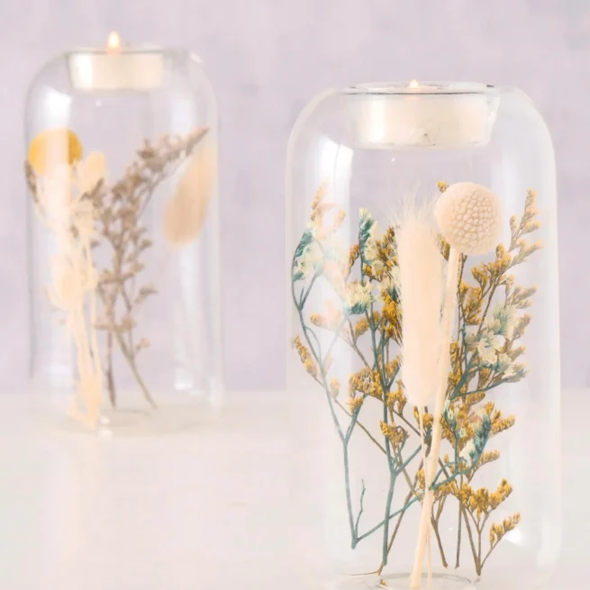 Conjunto de velas com flores secas Eleonora, 2 uni.