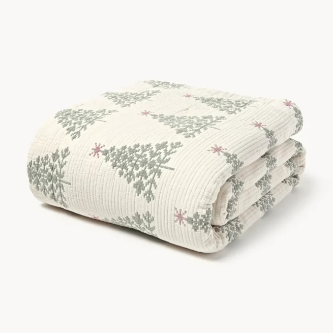 Colcha de jacquard com padrão natalício Cianna