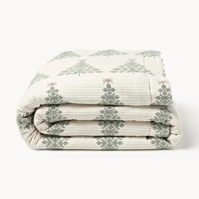 Colcha de jacquard com padrão natalício Cianna