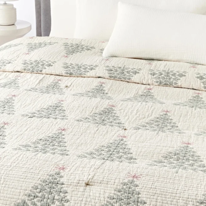 Colcha de jacquard com padrão natalício Cianna