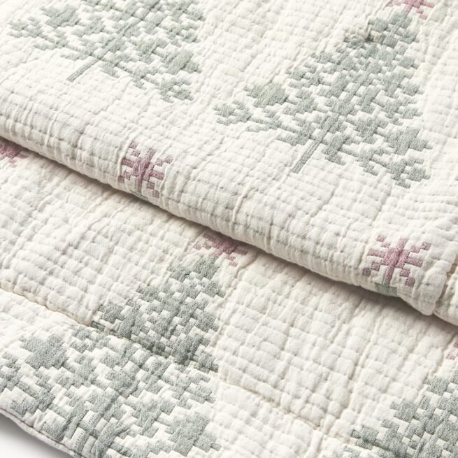 Colcha de jacquard com padrão natalício Cianna