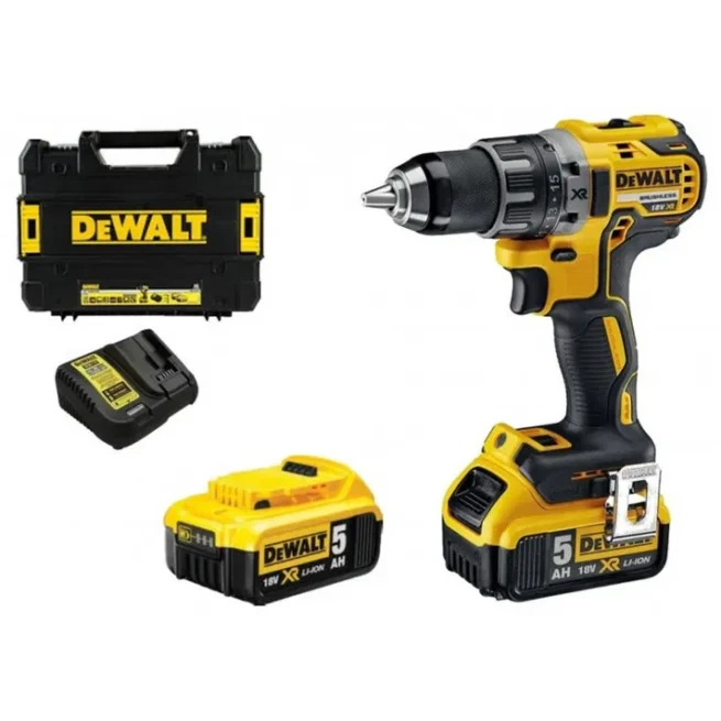Berbequim sem fio com conjunto de duas baterias de 18 V em mala TSTAK XR DeWALT