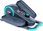 Cubii GO Aqua – Elíptico compacto sussurro silencioso sob a mesa com monitor LCD, resistência ajustável, design portátil com alça telescópica e rodas