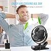 BESKAR Ventilador de clipe pequeno, ventilador USB de 3 velocidades com fluxo de ar forte, clipe e ventilador de mesa Plugue USB com grampo resistente - Operação ultra silenciosa para escritório