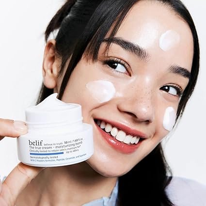 belif Bomba hidratante – Hidratante diário de ceramida com peptídeo e esqualano, hidratante 48 horas e creme antienvelhecimento, leitoso e leve, restaura a barreira da pele