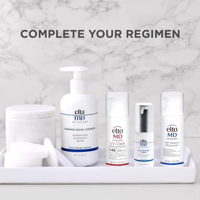 EltaMD Protetor solar facial transparente UV FPS 46, protetor solar sem óleo com óxido de zinco, protetor solar recomendado por dermatologistas