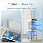 Refrigerador de ar evaporativo, condicionadores de ar portáteis 3 em 1 com 3531 CFM, refrigerador de pântano com tanque de água de 11,9 galões, controle remoto e de toque, oscilação de 90° + 120°
