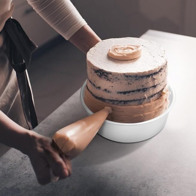 12 Peças set Alumínio Round Cake Pans Bakeware Sets com 4 polegadas, 6 polegadas, 8 polegadas, 9 polegadas, 10 polegadas Panelas de bolo para assar bolos de aniversário de casamento, prata