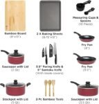 Ecolution Conjunto de panelas antiaderentes de cerâmica fácil de limpar, conjunto de panelas e frigideiras para lava-louças, alça de aderência confortável, aquecimento uniforme, liberação definitiva