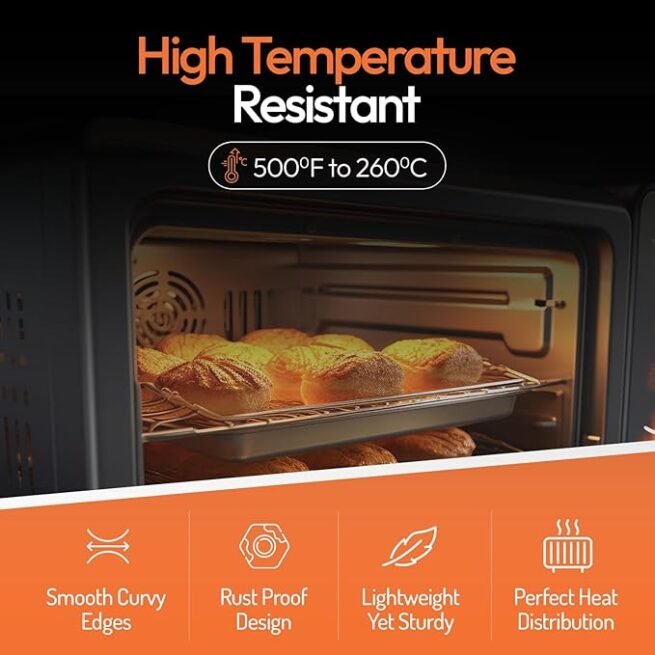 Tiger Chef Forma de alumínio tamanho completo 45,72 x 66,04 cm para pastelaria comercial para bolo, calibre 19, pacote com 12