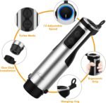 Liquidificador de imersão portátil, liquidificador manual multiuso 5 em 1 1100W, liquidificador de 12 velocidades, copo de 600 ml, picador de 500 ml, batedor de ovos, espumador de leite, preto