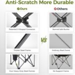 ALPHA CAMP Cadeira dobrável de acampamento grande, suporte resistente, estrutura de aço de 204 kg, dobrável, com suporte para copos, costas lombares quádruplas, portátil para uso ao ar livre