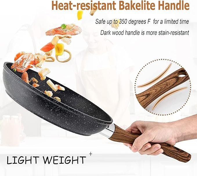 Conjunto de panelas e assadeiras de indução de cozinha - Conjunto de 30 peças de panelas e frigideiras antiaderentes de granito preto