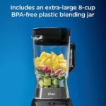 Oster Combo de liquidificador e processador de alimentos com 3 configurações para smoothies, shakes e picar alimentos - 3 velocidades Texture Select Settings Pro Blender com acessório de frasco Tritan