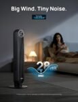 Dreo Ventilador de torre para quarto, 7,6 m/s Velocity 28dB Ventilador de chão silencioso, ventiladores oscilantes de 90° para ambientes internos com 4 velocidades, 4 modos, temporizador 8H