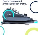 Cubii GO Aqua – Elíptico compacto sussurro silencioso sob a mesa com monitor LCD, resistência ajustável, design portátil com alça telescópica e rodas