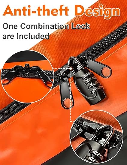 FIVKLEMNZ Bolsa de teto de carro à prova d'água para todos os veículos com/sem rack inclui tapete antiderrapante + alças reforçadas + 6 ganchos de porta + trava de bagagem (21 côbicos)