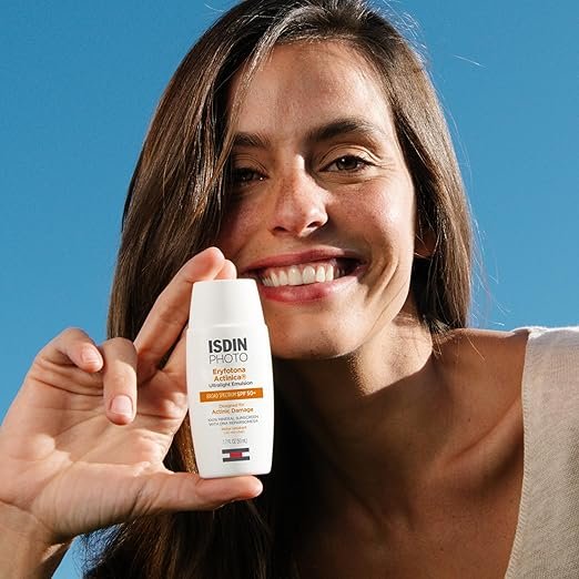 ISDIN Eryfotona Actinica Óxido de zinco e protetor solar 100% mineral amplo espectro FPS 50+, sem gesso branco, adequado para peles sensíveis