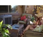 Hessaire MC37M Refrigerador de ar oscilante evaporativo portátil para ambientes internos ou externos para 950 metros quadrados de espaço com reservatório de água