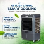 Hessaire MC37M Refrigerador de ar oscilante evaporativo portátil para ambientes internos ou externos para 950 metros quadrados de espaço com reservatório de água