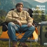 ALPHA CAMP Cadeira dobrável de acampamento grande, suporte resistente, estrutura de aço de 204 kg, dobrável, com suporte para copos, costas lombares quádruplas, portátil para uso ao ar livre