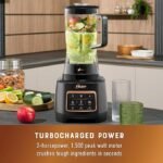 Oster Extreme Mix Blender, liquidificador de alta velocidade de 1500 watts com lâmina de 10 pontos, 1,8 g com programas automáticos