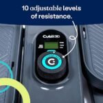 Cubii GO Aqua – Elíptico compacto sussurro silencioso sob a mesa com monitor LCD, resistência ajustável, design portátil com alça telescópica e rodas