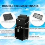 Whynter Ar condicionado portátil de 14.000 BTU com desumidificador de mangueira dupla e ventilador de resfriamento para salas de 500 metros quadrados, inclui kit de janela de unidade AC, ARC-14S