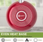 Ecolution Conjunto de panelas antiaderentes de cerâmica fácil de limpar, conjunto de panelas e frigideiras para lava-louças, alça de aderência confortável, aquecimento uniforme, liberação definitiva