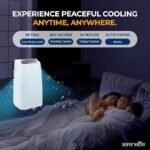 SereneLife SLPAC12.5 SLPAC Ar condicionado portátil 3 em 1 com função de desumidificador integrada, modo de ventilador, controle remoto, kit completo de escapamento de montagem de janela, 12.000 BTU