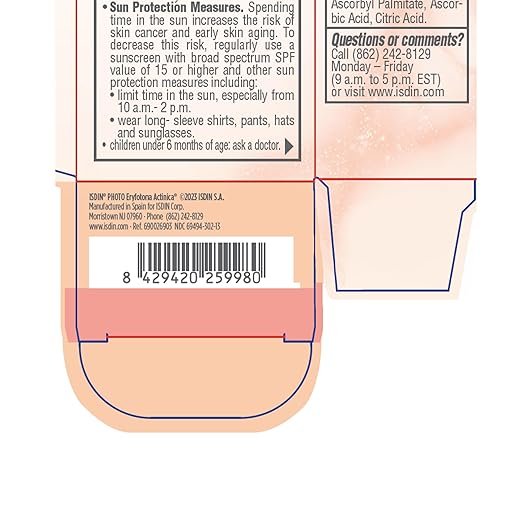 ISDIN Eryfotona Actinica Óxido de zinco e protetor solar 100% mineral amplo espectro FPS 50+, sem gesso branco, adequado para peles sensíveis