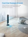 Dreo Ventilador de torre para quarto, ventilador oscilante de 90°, 7,6 m/s, 28dB silencioso para dormir, 6 velocidades, 4 modos, temporizador de 12H, 106 cm, sem lâmina, remoto, para casa, escritório