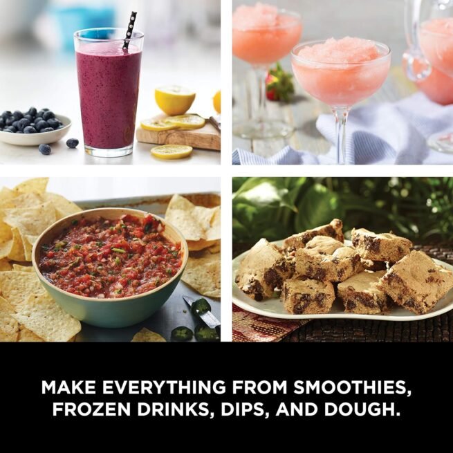 Ninja Liquidificador, Mega Kitchen System, 1500W, 4 funções para smoothies, processamento, massa, bebidas e mais, com 72 jarras, 64 tigelas de processador, 2 copos Nutri + tampas, preto, BL770