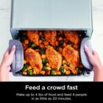 Ninja Torradeira flip forno e fritadeira a ar, funcionalidade 8 em 1, capacidade de abrir e afastar para espaço de armazenamento, grande capacidade, cesta de fritura a ar, panela, rack de arame