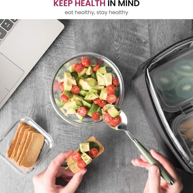 FineDine Recipientes de armazenamento de vidro de 24 peças com tampas – à prova de vazamento, podem ser lavados na lava-louças. Recipientes de armazenamento de alimentos.