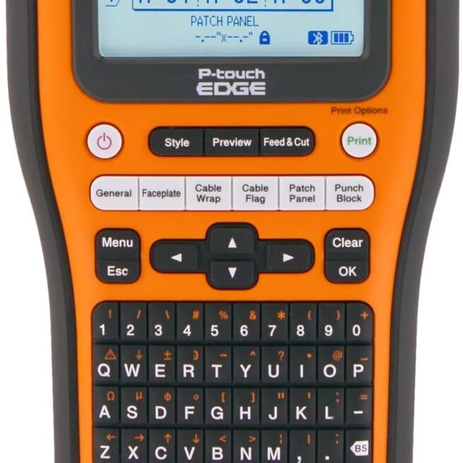 Impressora portátil de etiquetas industriais Brother PT-E560BTVP P-Touch Edge com Bluetooth e cortador automático duplo (até etiquetas de 24 mm)