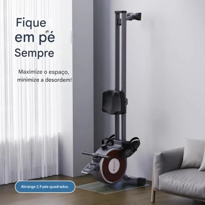 MERACH Máquina de remo, máquina de remo magnético para casa, 16 níveis de resistência silenciosa, trilho deslizante duplo com capacidade máxima de 158 kg, compatível com aplicativo