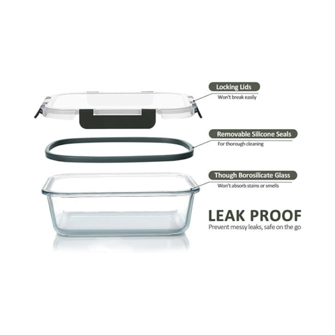 M MCIRCO 24 recipientes de vidro para armazenamento de alimentos com tampas de encaixe atualizadas, conjunto de recipientes de preparação de refeições de vidro – Recipientes herméticos para almoço,