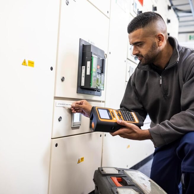 Impressora portátil de etiquetas industriais Brother PT-E560BTVP P-Touch Edge com Bluetooth e cortador automático duplo (até etiquetas de 24 mm)