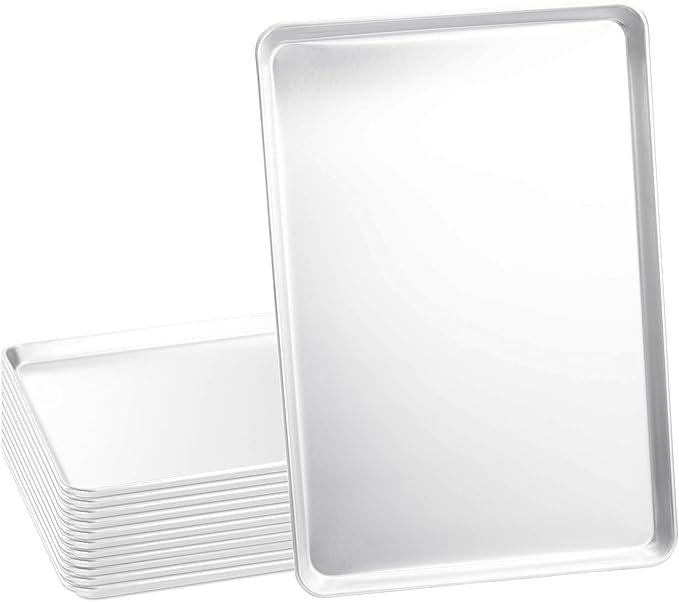 Tiger Chef Forma de alumínio tamanho completo 45,72 x 66,04 cm para pastelaria comercial para bolo, calibre 19, pacote com 12