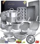 Home Hero Conjunto de panelas e frigideiras antiaderentes – Conjunto de panelas de cozinha compatíveis com indução + conjuntos de utensílios de cozinha – antiaderente, sem PFOA, seguro para forno