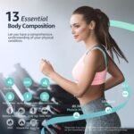 Posture Balança para peso corporal, tela LCD inteligente de banheiro digital, analisador de composição corporal, sincronização de 13 aplicativos, monitor de saúde BMl 181 kg - preto