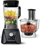 Oster Combo de liquidificador e processador de alimentos com 3 configurações para smoothies, shakes e picar alimentos - 3 velocidades Texture Select Settings Pro Blender com acessório de frasco Tritan