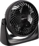 Amazon Basics Ventilador de circulação de ar, ventilador de mesa para quarto, casa e escritório, com cabeça de inclinação de 90 graus, 3 configurações de velocidade, leve (1,4 kg), 35 watts, preto.