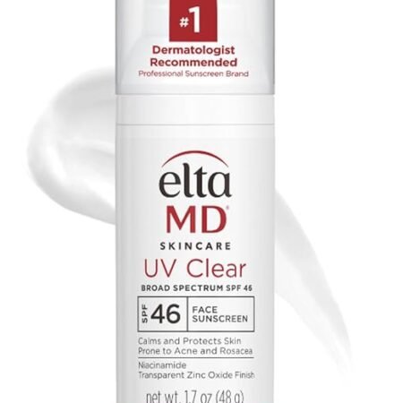EltaMD Protetor solar facial transparente UV FPS 46, protetor solar sem óleo com óxido de zinco, protetor solar recomendado por dermatologistas