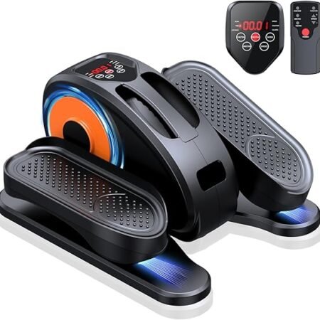 Máquina elíptica sob mesa, exercitador de perna de elipse para idosos totalmente montado, silencioso & Exercitador de pedal elétrico portátil sentado com controle remoto & 12 velocidades ajustáveis