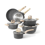 Carote ® | Conjunto Antiaderente de 10 a 35 Peças – Granito Branco ou Preto Clássico