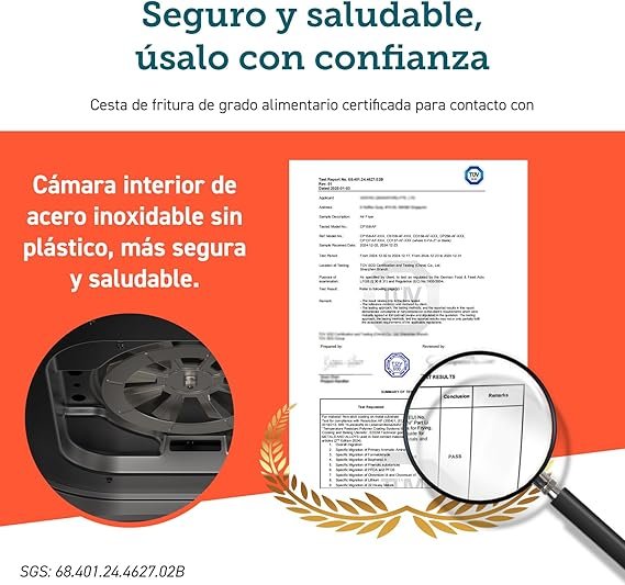 COSORI Fritadeira sem óleo 5,5 l, preto, branco e vermelho