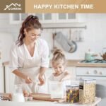 GoMaihe Barcos de cozinha, conjunto de 8 peças de recipiente de garrafões, cozinha, armazenamento de plástico de alimentos selados com tampa, usado para armazenar cereais, massas, arroz, farinha, etc